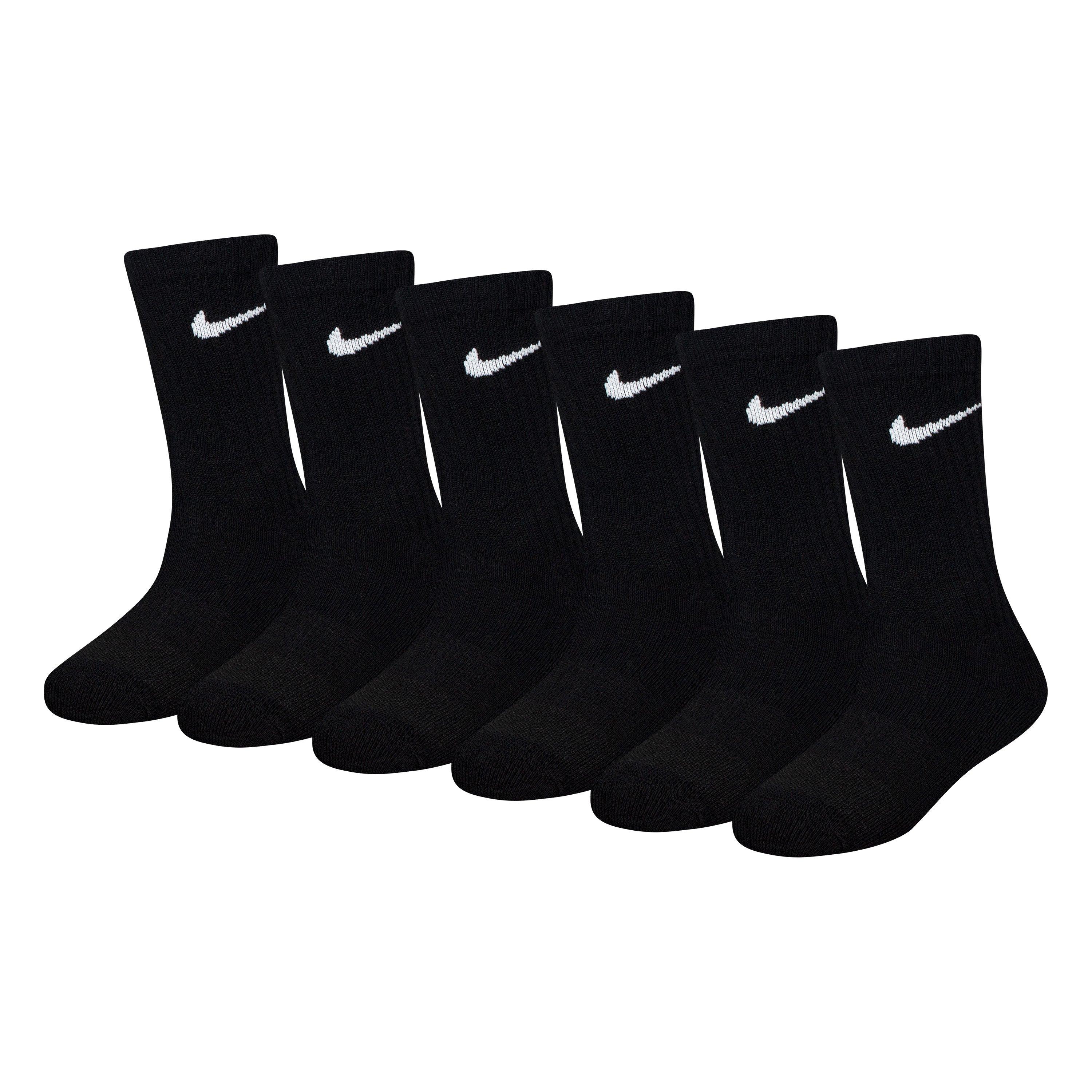Nike Kids' Dri-FIT 6-Pack Crew Socks - Black